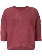 Roberto Collina Three-quarter Sleeves Knitted Blouse - Pink & Purple