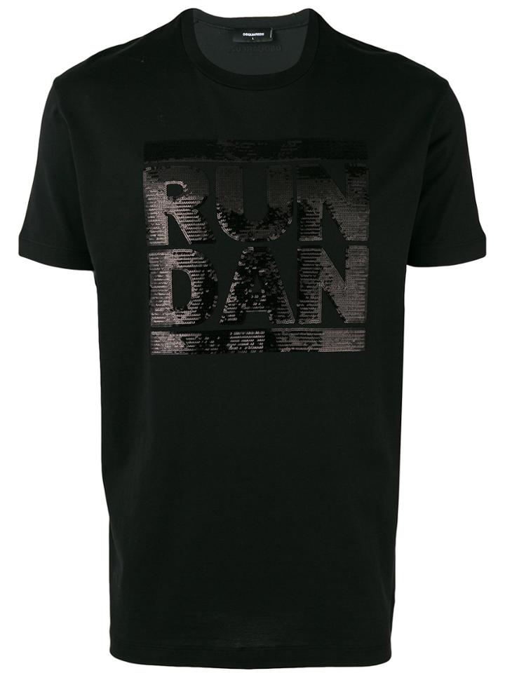Dsquared2 Run Dan Sequin-embellished T-shirt - Black