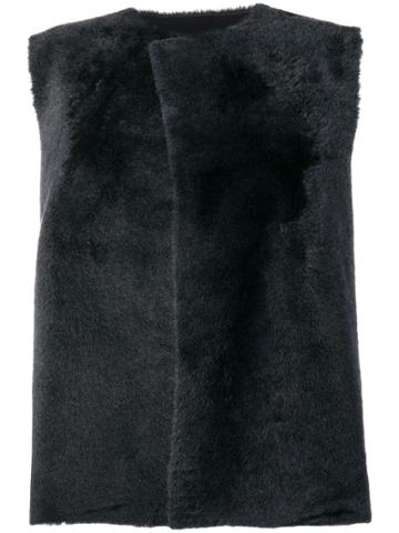 Daniela Pancheri Shearling Vest Jacket - Blue
