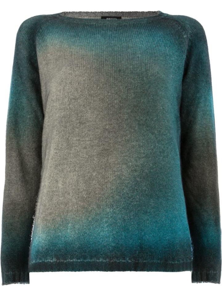Avant Toi Tonal Boat Neck Sweater - Blue