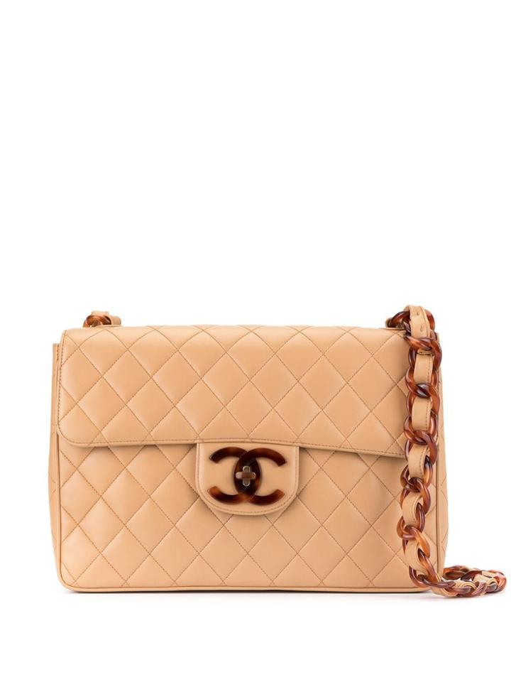 Chanel Pre-owned Plastic Chain Jumbo Xl Shoulder Bag - Brown