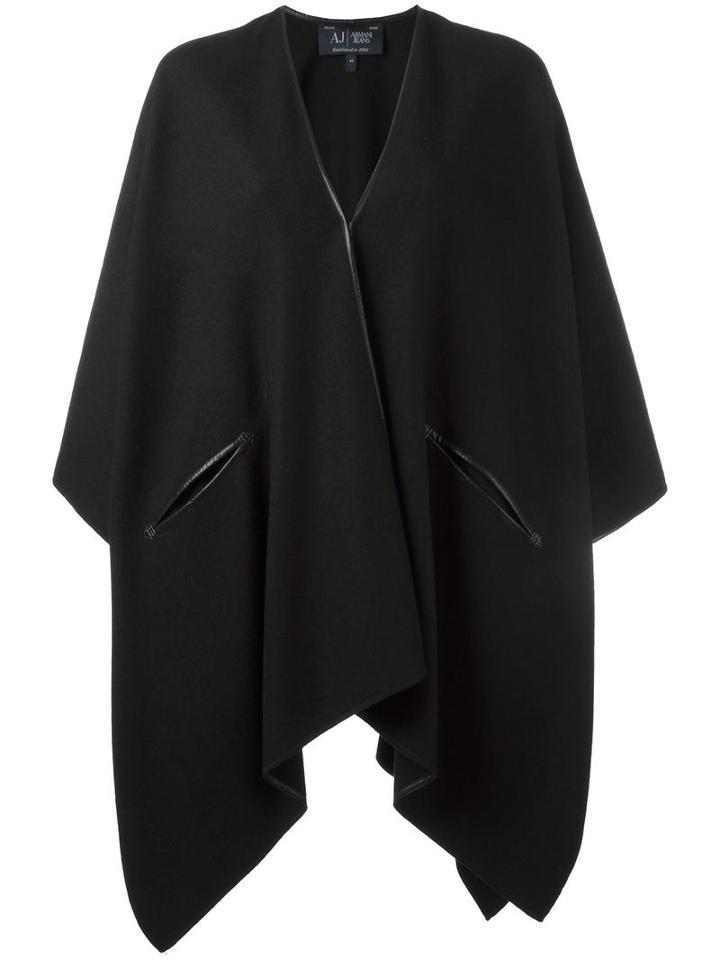 Armani Jeans Plain Cape, Women's, Size: 36, Black, Acrylic/polyamide/polyester/wool