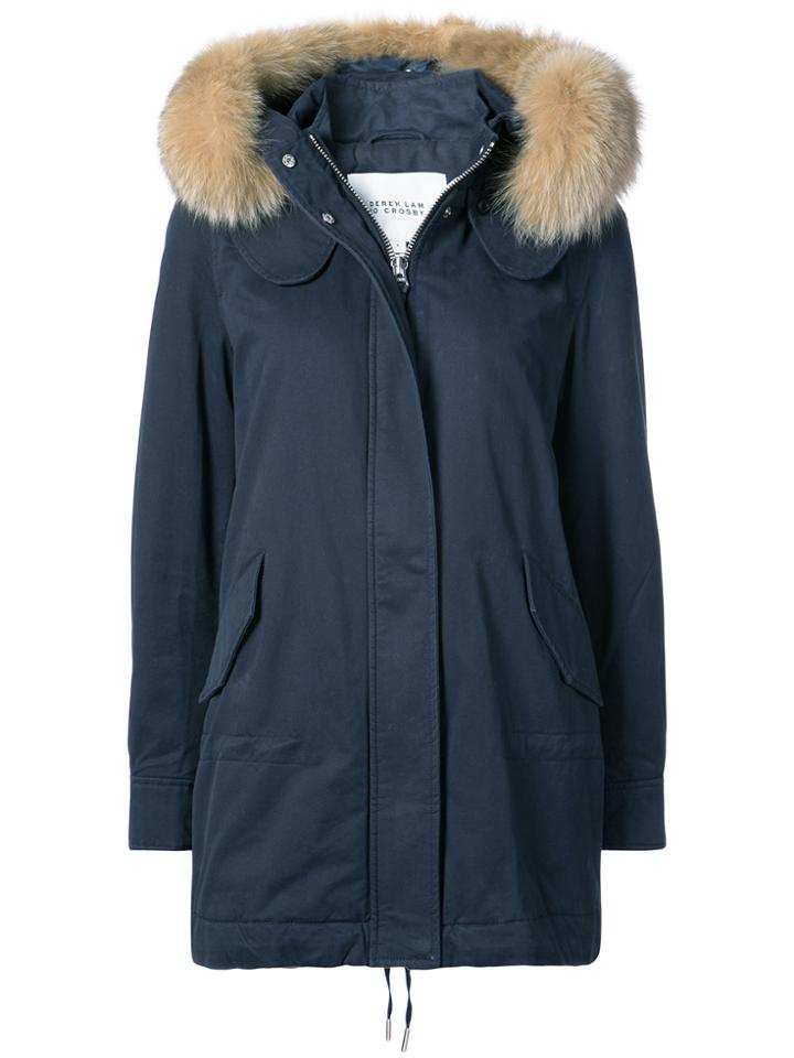 Derek Lam 10 Crosby Fur-trim Parka Coat - Blue