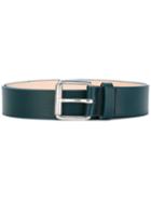 Ps By Paul Smith - Silver-tone Buckle Belt - Men - Leather - 90, Green, Leather