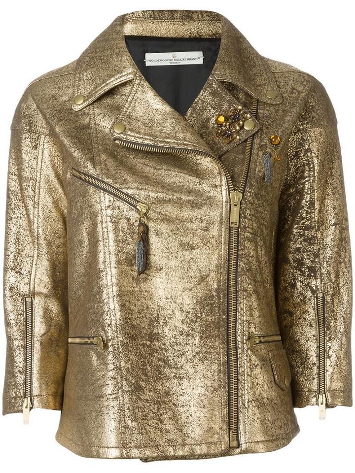 Golden Goose 'road' Biker Jacket - Metallic