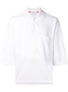 Thom Browne Oversized Piqué Pocket Polo - White