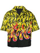 Prada Bananas Print Padded Shirt - Yellow & Orange