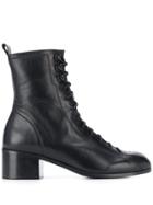 By Far Full Lace Up Boots - Black