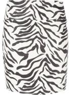 Sprwmn Zebra Print Mini Skirt - White