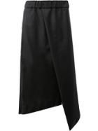 Moohong Asymmetric Apron Cropped Trousers - Black