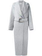 Acne Studios Long Belted Coat, Women's, Size: 36, Grey, Cashmere/wool
