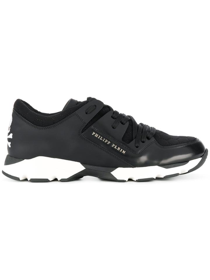 Philipp Plein Panelled Sneakers - Black