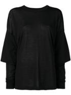 08sircus Fine Knit Layered Sweater - Black