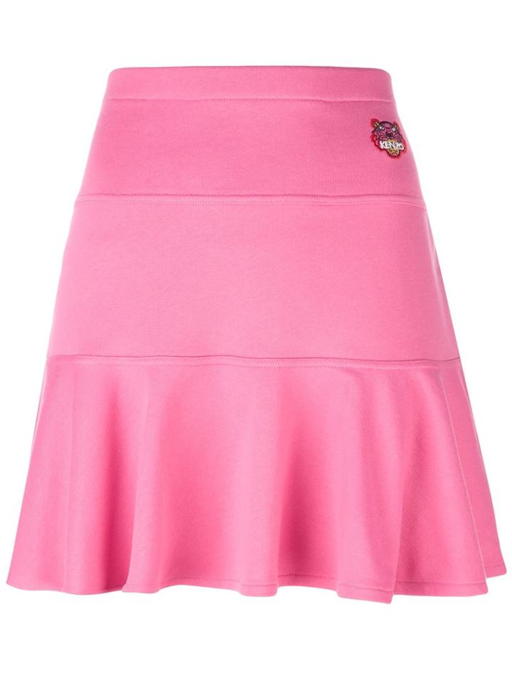 Kenzo 'mini Tiger' Skater Skirt, Women's, Size: Small, Pink/purple, Cotton