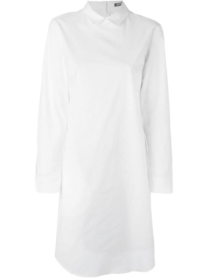 Jil Sander Navy Longsleeved Shirt Dress, Women's, Size: 34, White, Cotton/spandex/elastane