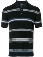 Roberto Collina Striped Terry Polo Shirt - Black