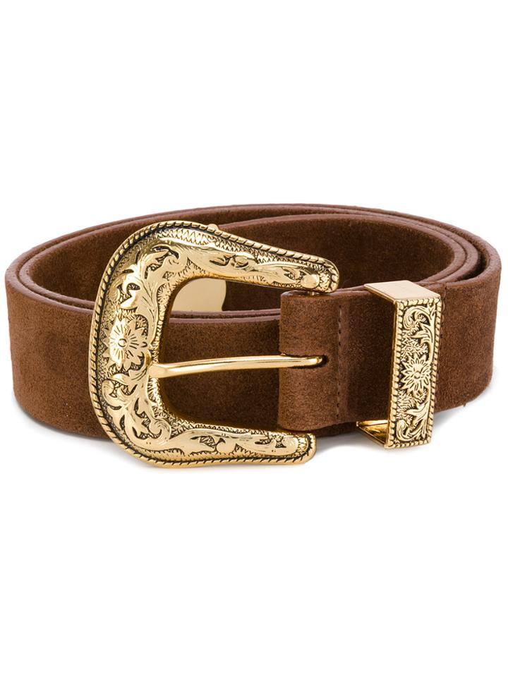 B-low The Belt Gold-tone Buckle Belt - Brown