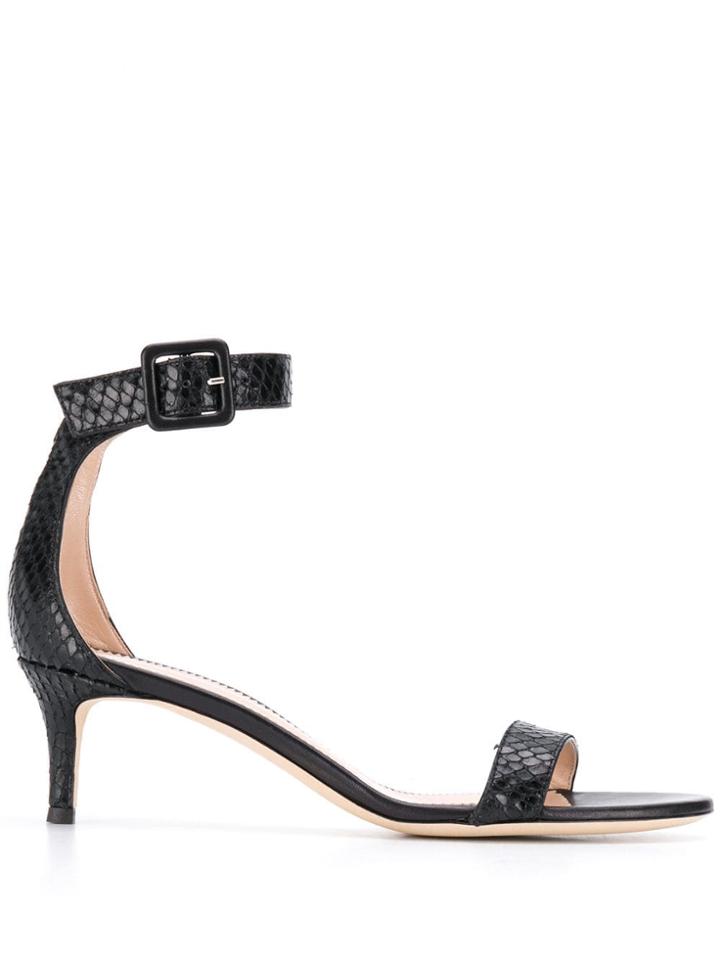 Giuseppe Zanotti Snakeskin Heeled Sandals - Black
