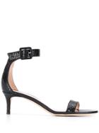 Giuseppe Zanotti Snakeskin Heeled Sandals - Black