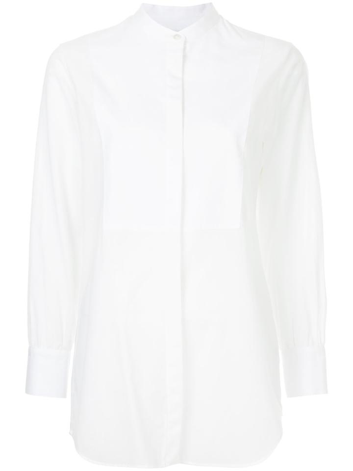 H Beauty & Youth Longline Mandarin Shirt - White
