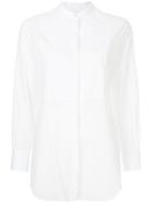 H Beauty & Youth Longline Mandarin Shirt - White