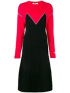 Msgm Colour-block Knitted Dress - Red