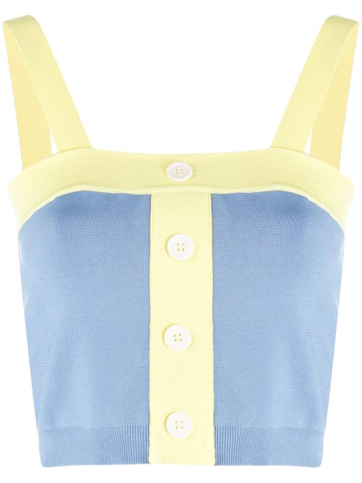 Staud Knitted Crop Top - Blue