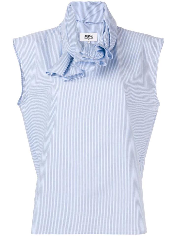 Mm6 Maison Margiela Woven Fabric Top - Blue