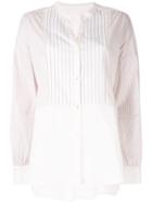 Frei Ea Striped Mandarin Collar Shirt - White
