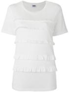 Sonia By Sonia Rykiel Ruffled T-shirt, Women's, Size: Large, White, Cotton/lyocell