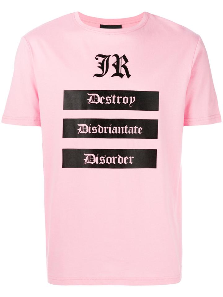 John Richmond Destroy Logo T-shirt - Pink & Purple