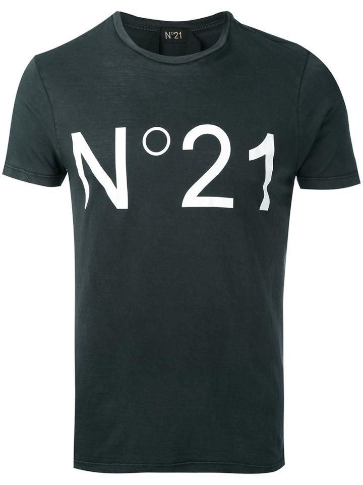 No21 - Logo Print T-shirt - Men - Cotton - L, Black, Cotton