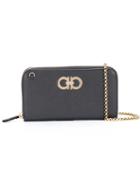 Salvatore Ferragamo Double Gancio Clutch, Women's, Grey