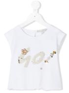 Loredana - 'go' Sequinned Embellished T-shirt - Kids - Cotton/spandex/elastane - 4 Yrs, White
