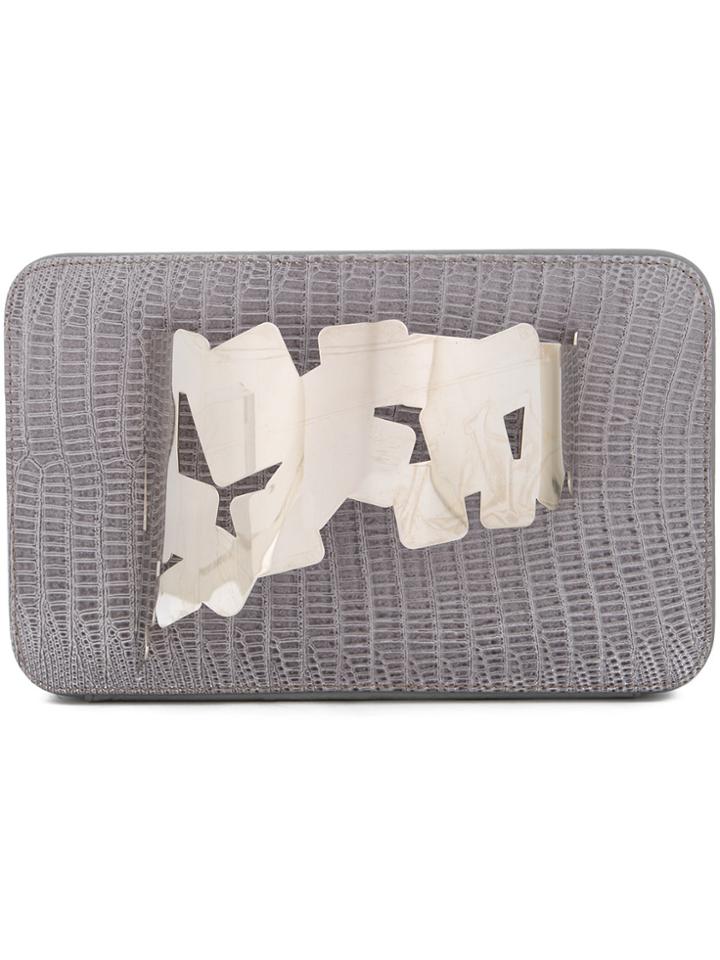 Rula Galayini Broken Cuff Box Clutch Bag - Grey