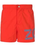 Kenzo Logo Print Swim Shorts - Yellow & Orange