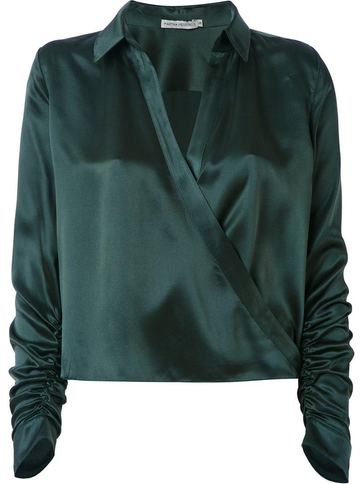 Martha Medeiros - Wrap Andrea Shirt - Women - Silk - 40, Green, Silk