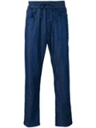 Sunnei Drawstring Jeans, Men's, Size: Medium, Blue, Cotton