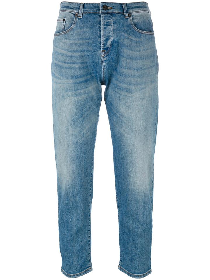No21 Faded Cropped Jeans, Women's, Size: 26, Blue, Cotton/polyester/spandex/elastane