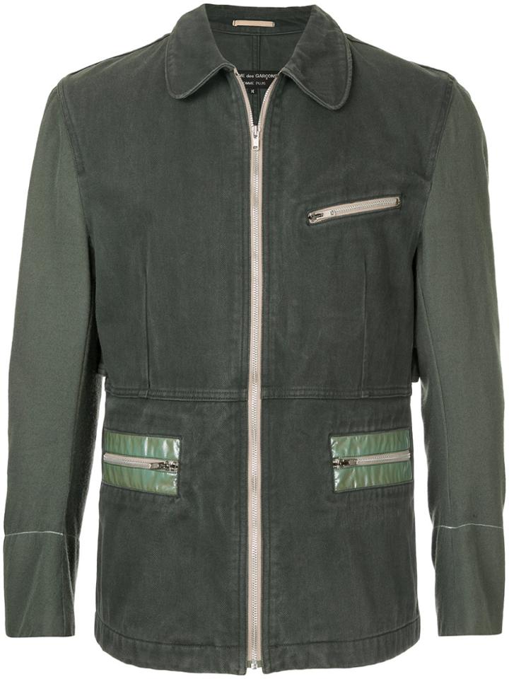 Comme Des Garçons Vintage Rounded Collar Zipped Jacket - Green