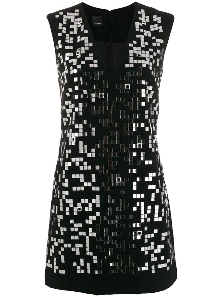 Pinko Mirror Appliqué Dress - Black