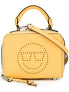 Rebecca Minkoff Perforated Smiley Cross-body Bag, Women's, Yellow/orange, Calf Leather