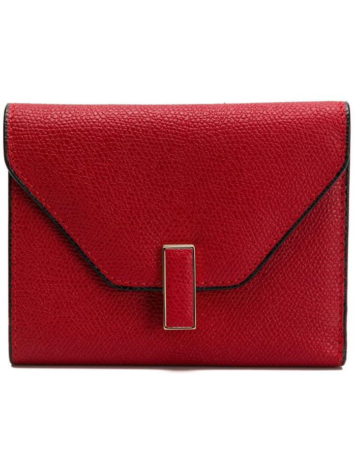 Valextra Iside Fold Wallet - Red