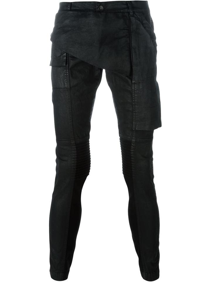 Rick Owens Drkshdw Biker Drape Detail Trousers