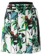 Proenza Schouler Pleated Floral Skirt, Women's, Size: 6, White, Silk/acetate/viscose