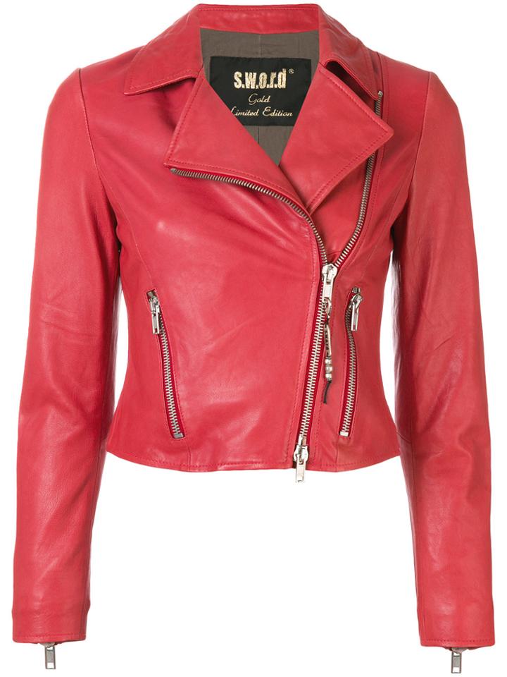 S.w.o.r.d 6.6.44 Double-breasted Zip Jacket - Red