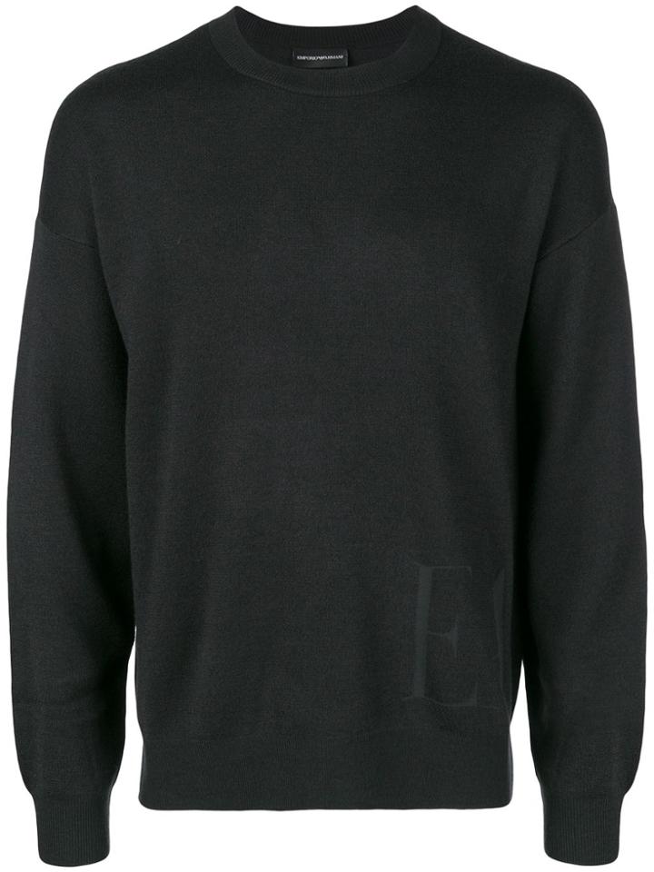 Emporio Armani Embossed Logo Jumper - Grey
