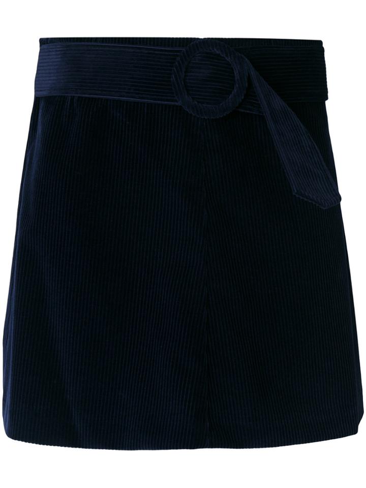P.a.r.o.s.h. Corduroy Belted Skirt - Blue