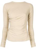 Irene Ruched Long-sleeved T-shirt - Neutrals
