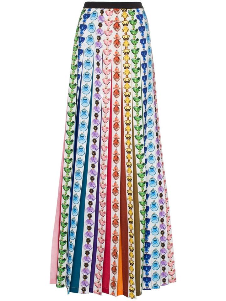 Mary Katrantzou Bottle Print Rainbow Pleat Maxi Skirt - 021 Rainbow